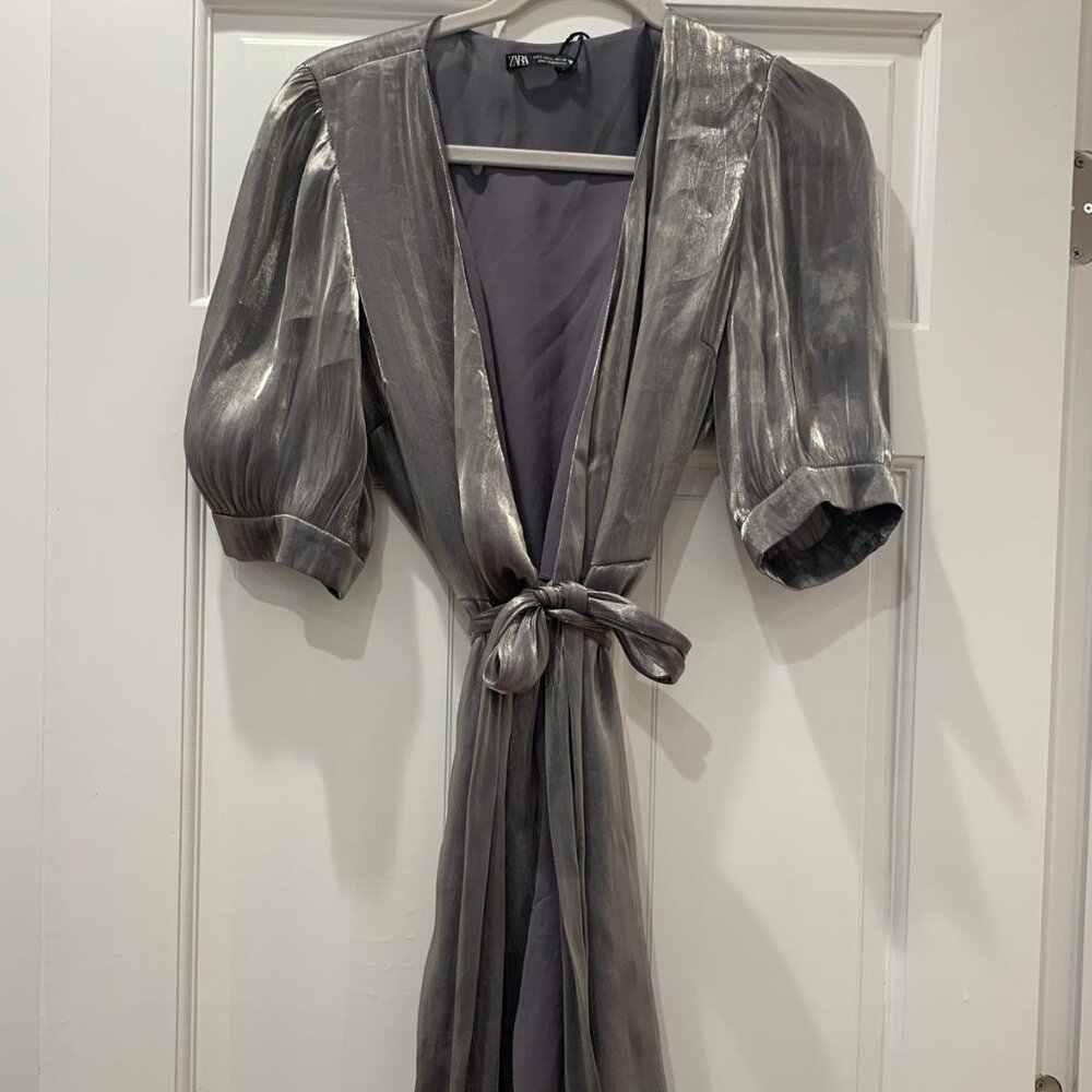 Zara Silver Mini Dress (Size L)